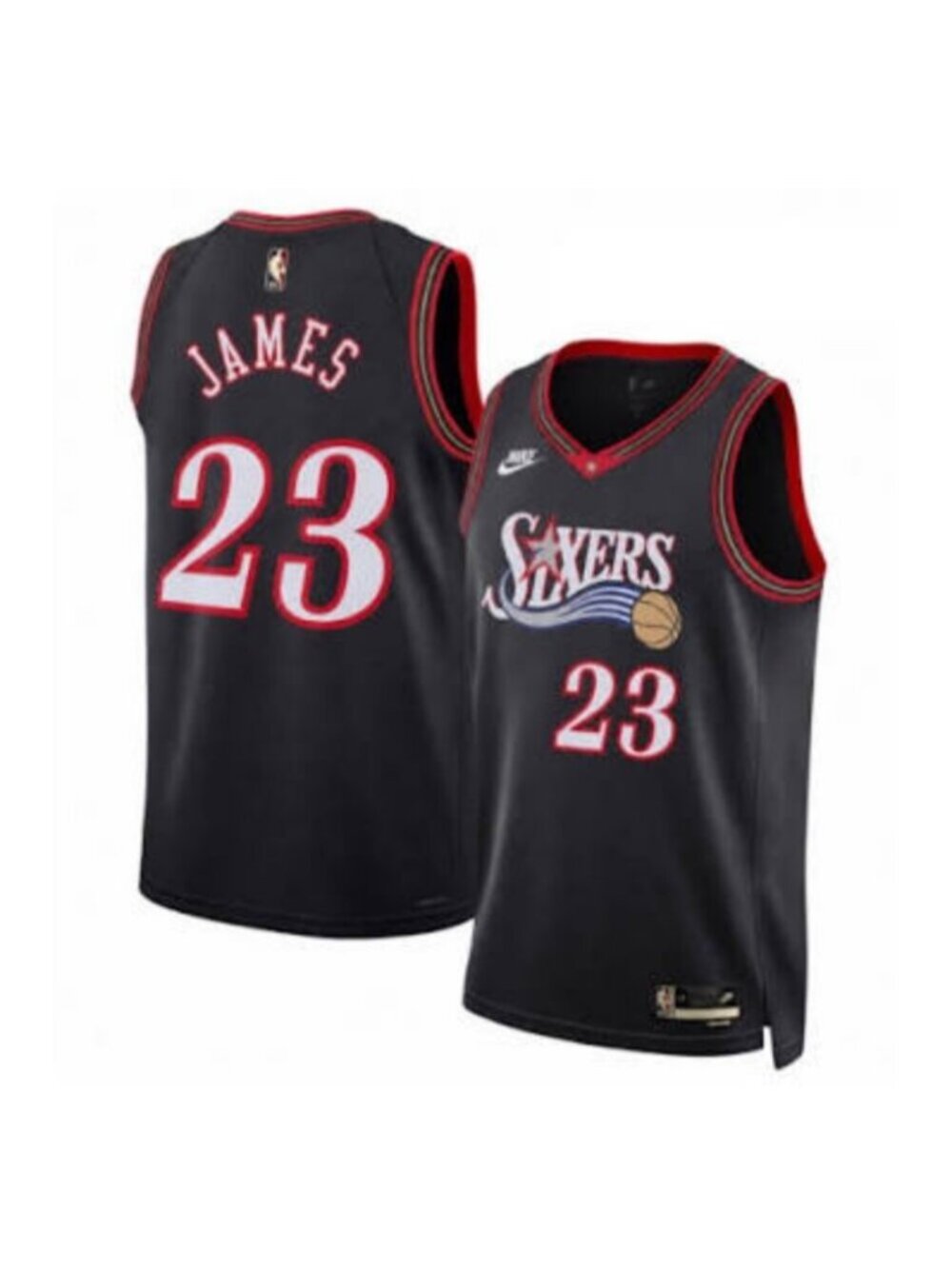LeBron James 76ers Black Jersey Stitched